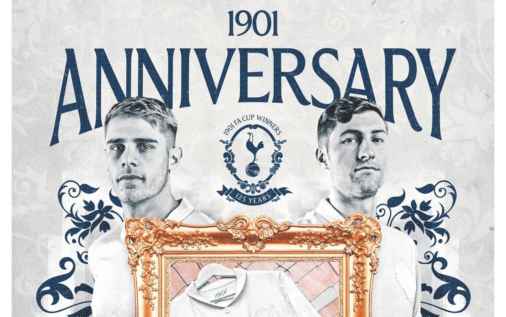 官方：热刺将在对阵维拉的足总杯比赛身着1901复古纪念版球衣