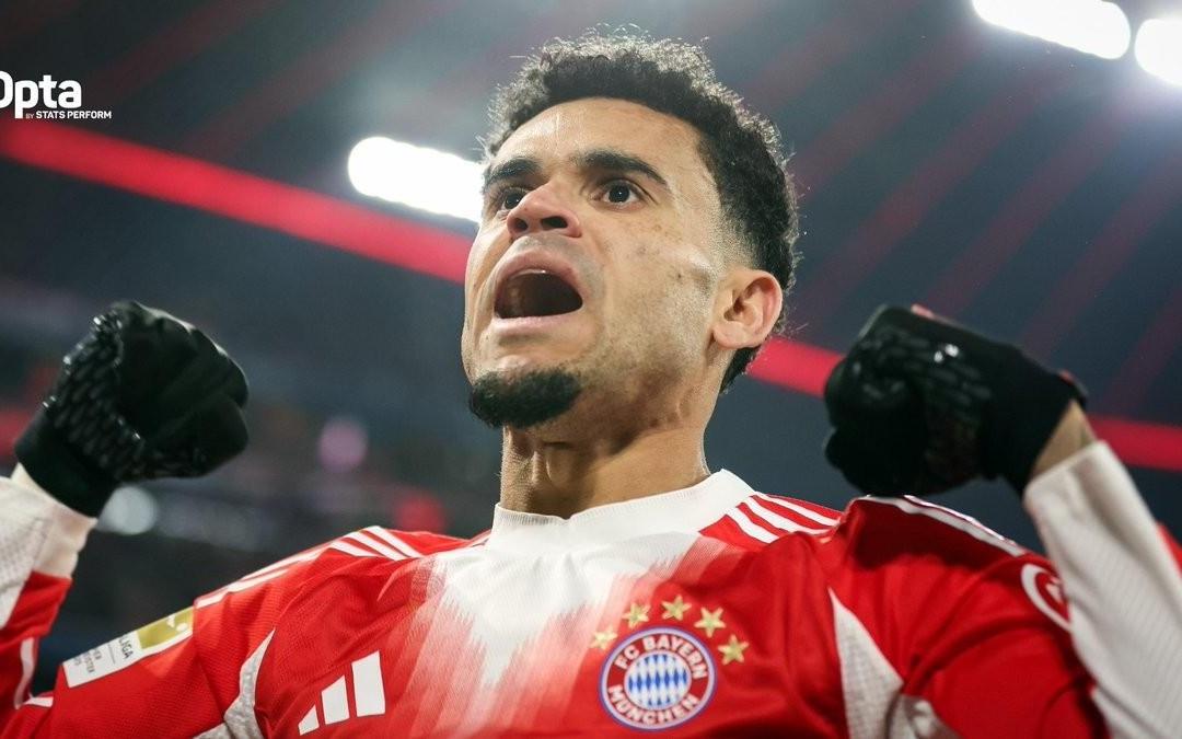 迪亚斯本赛季德甲3次单场参与至少3