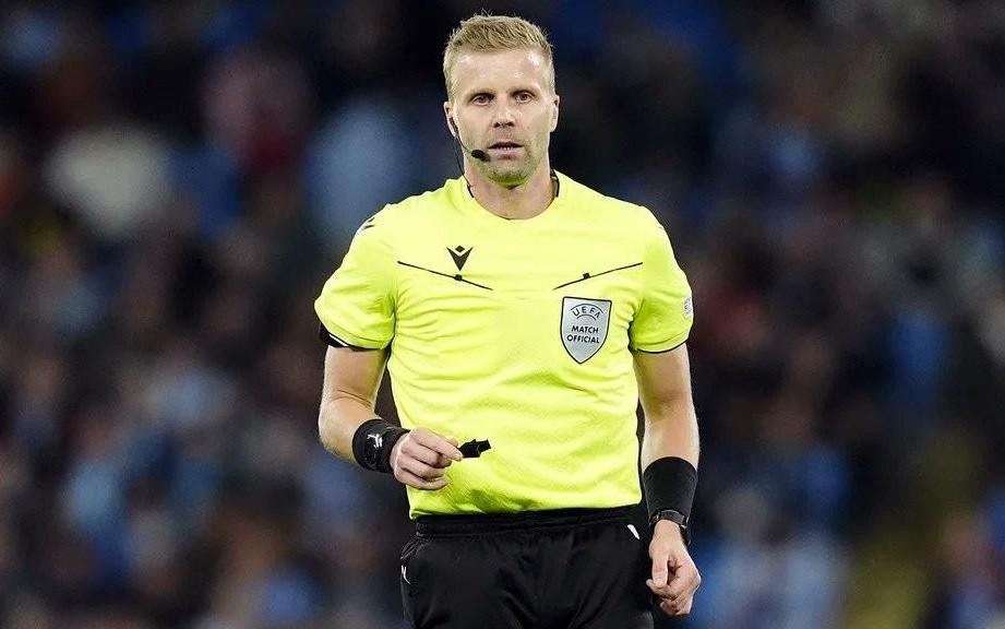 官方：瑞典裁判尼贝里将执法欧冠热刺