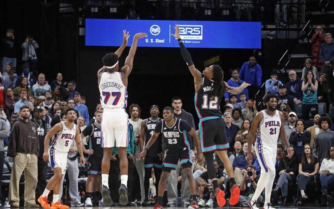 被打服了，76人队埃奇科姆直言莫兰特是他遇到的最难防守的球员