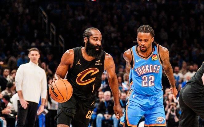 重返故地吞首败！米神哑火哈登20+5+9+5失误，雷霆终结骑士7连胜