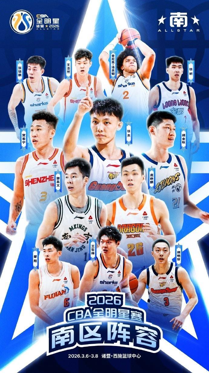 CBA官宣全明星各项完整阵容：张镇麟