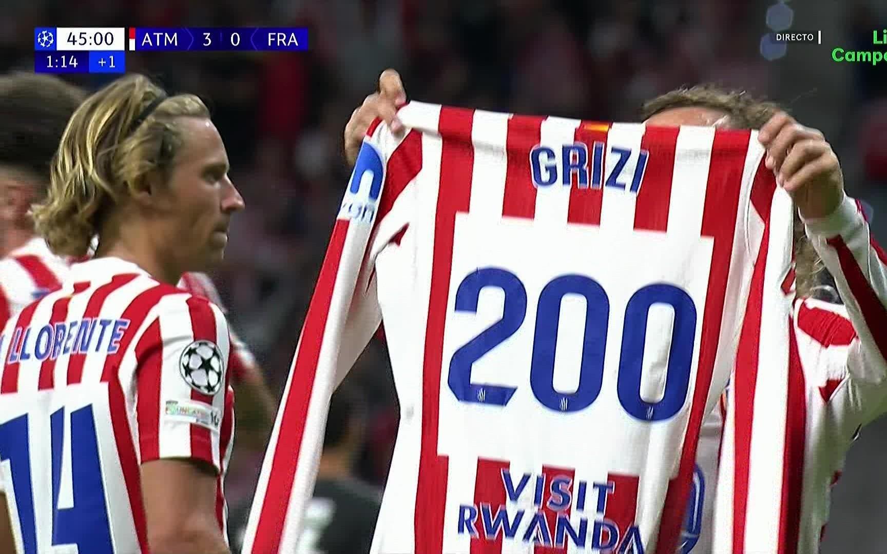 格列兹曼攻入个人西甲第200球，为历史第11人&外籍第6人