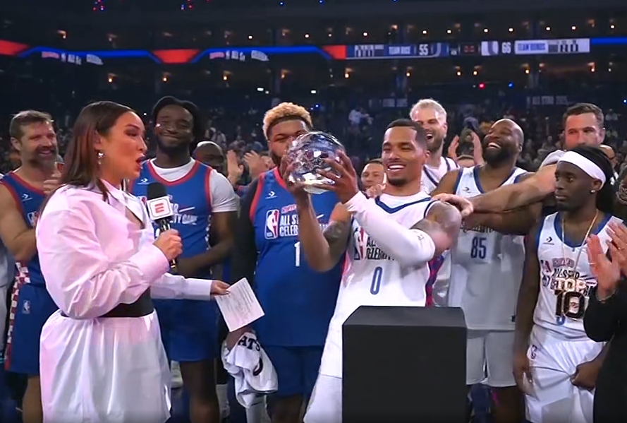 命中四分球NBA名人赛：演员弗林荣膺MVP单场砍下22分8板5助