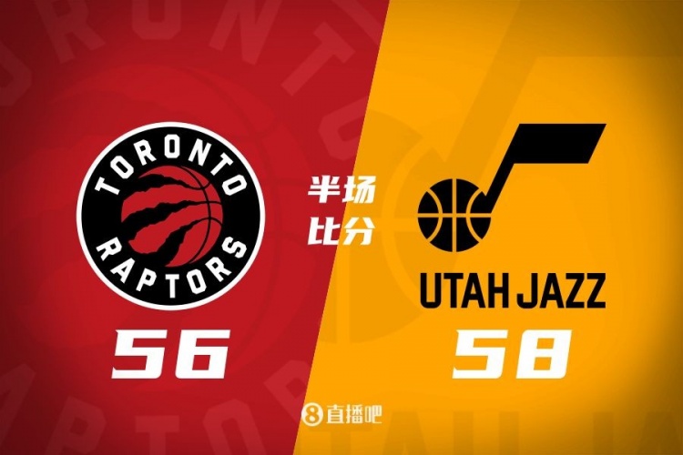 半场战报：爵士领先猛龙2分马卡16分巴恩斯13分8板奎克利12分