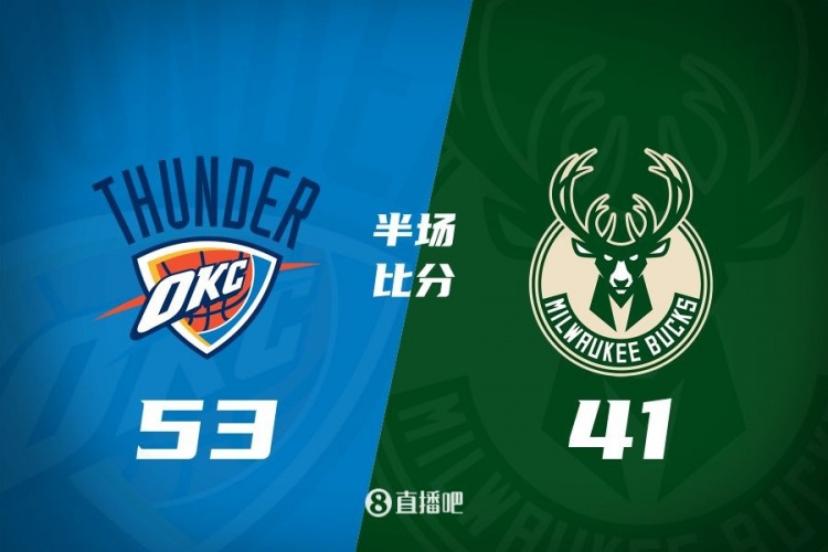半场战报：雷霆领先雄鹿12分SGA&哈滕