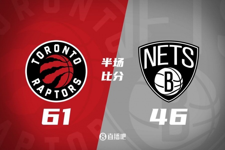 双方多名主力不打！巴雷特9中2巴特尔12分猛龙半场领先篮网15分