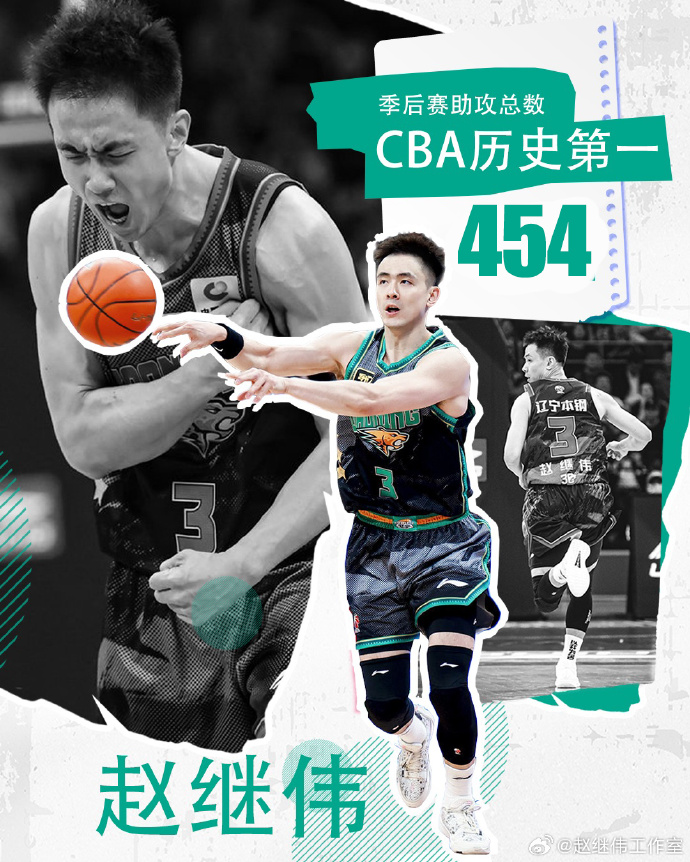 实力证明赵继伟季后赛助攻总数超越哈德森升至CBA历史第一