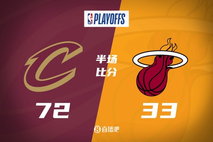 惨案预定！骑士半场4人上双领先热火39分阿伦12+11+6断希罗8中1