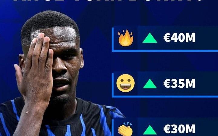 德转预热国米前锋博尼身价上涨：最低