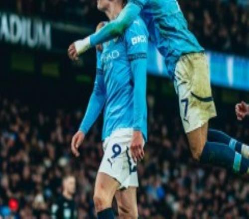 英超曼城3-1切尔西 哈兰德传射福登连场破门
