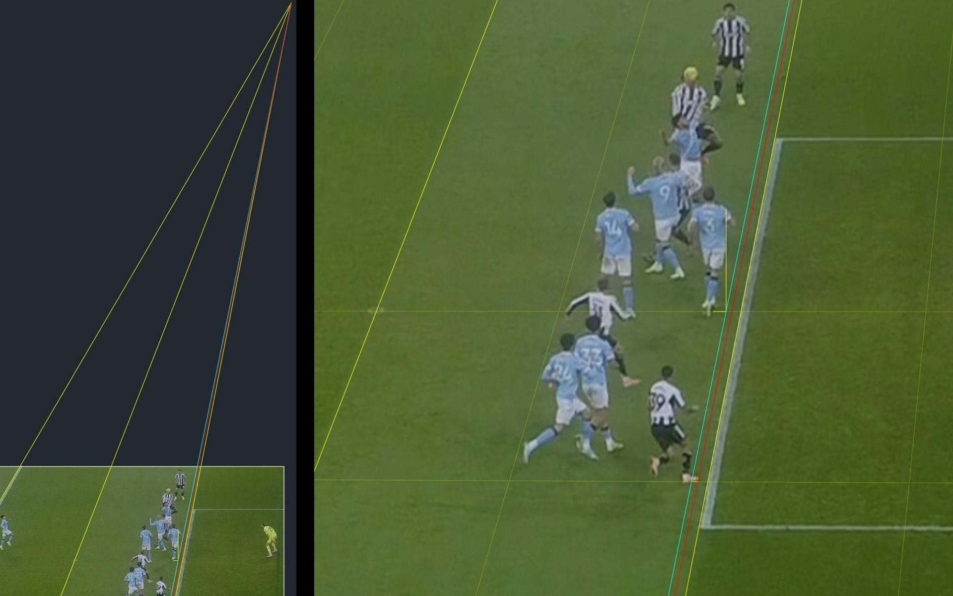 这球真有效纽卡对阵曼城制胜球的越位判定高度存疑