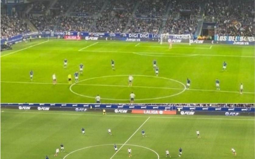 抗议海外赛，奥维耶多vs西班牙人前15秒球员静站，官方切走直播