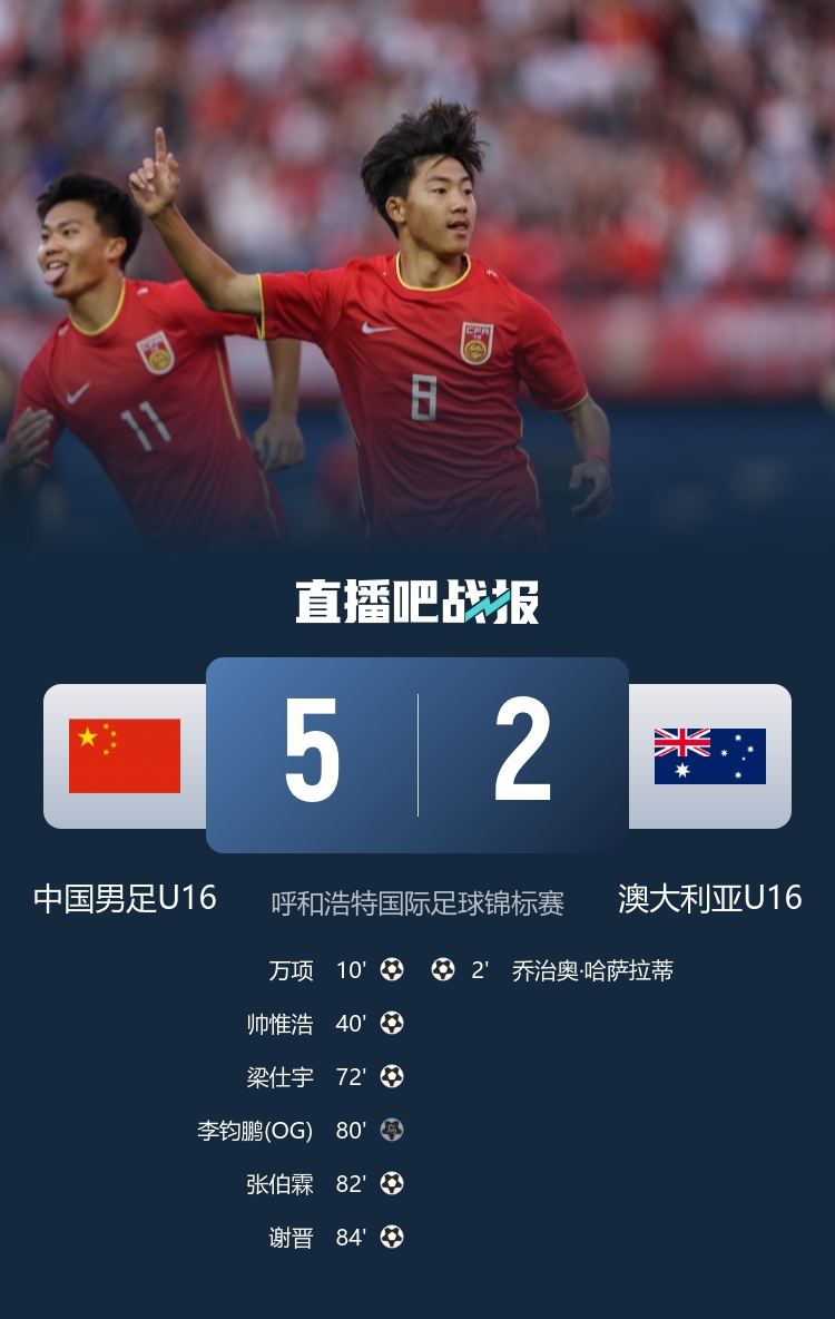 歡慶奪冠！國少大勝袋鼠奪錦標(biāo)賽冠軍，賽后集體歡呼&拉國旗