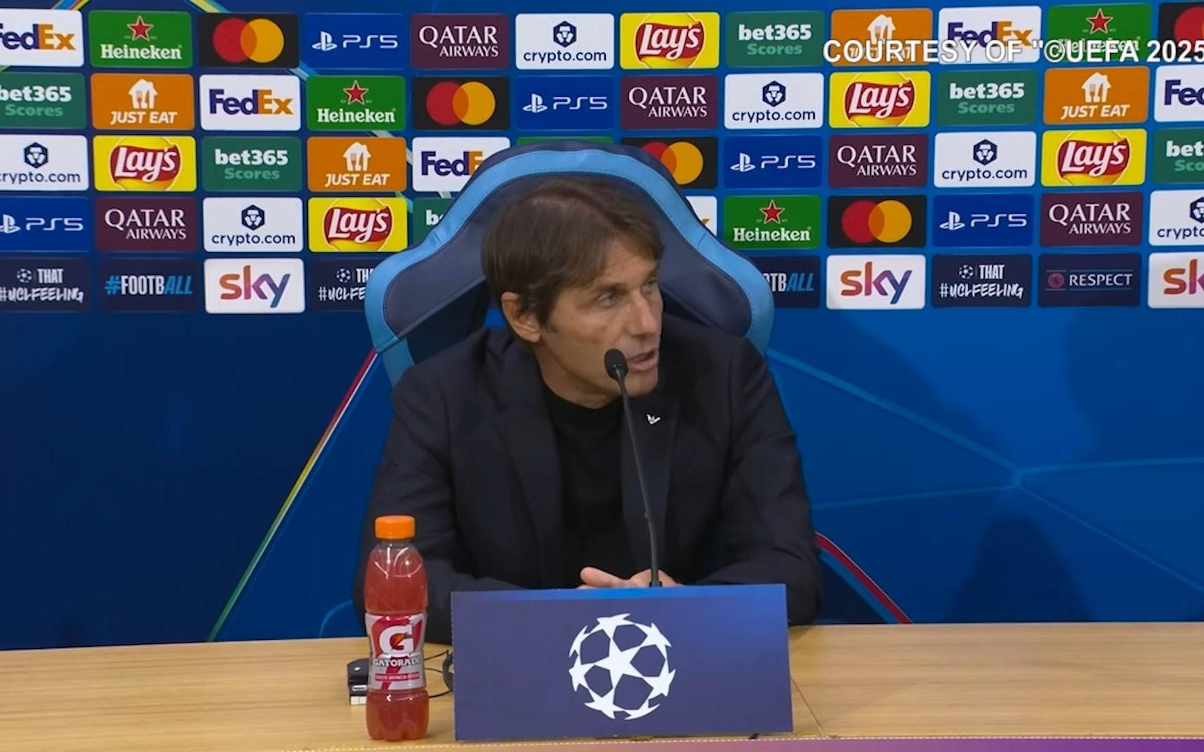 孔蒂：这场比赛球员的表现我无可指责