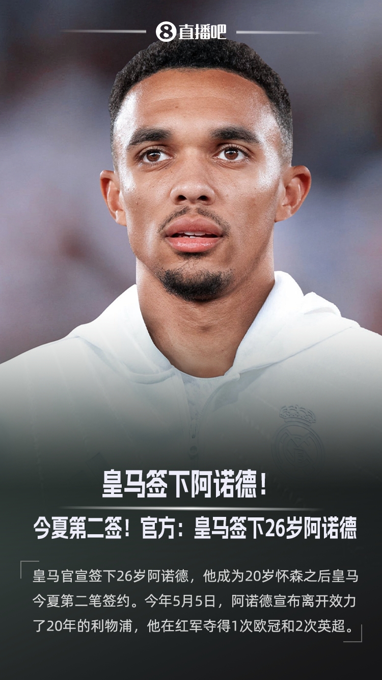 1000万买断！官方：皇马签下26岁右后卫阿诺德，将随队参加世俱杯