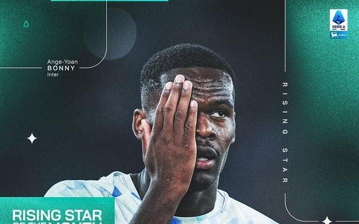 官方：国米前锋博尼当选意甲10月最佳新星