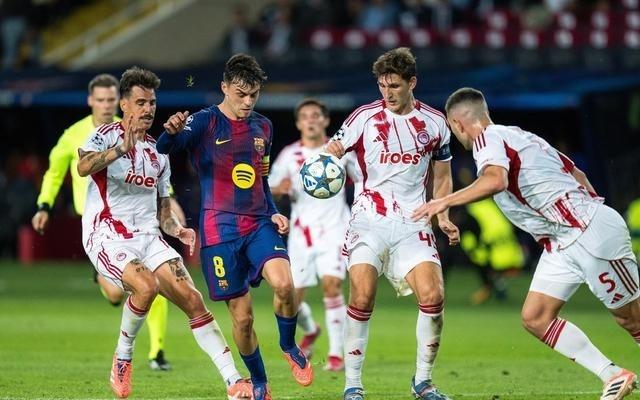 体育足球欧冠：巴塞罗那胜奥林匹亚科斯