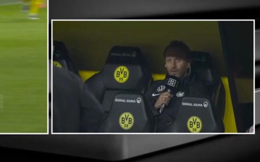 多特vs狼堡时，转播商首次在德甲比赛直播中连线俱乐部高管