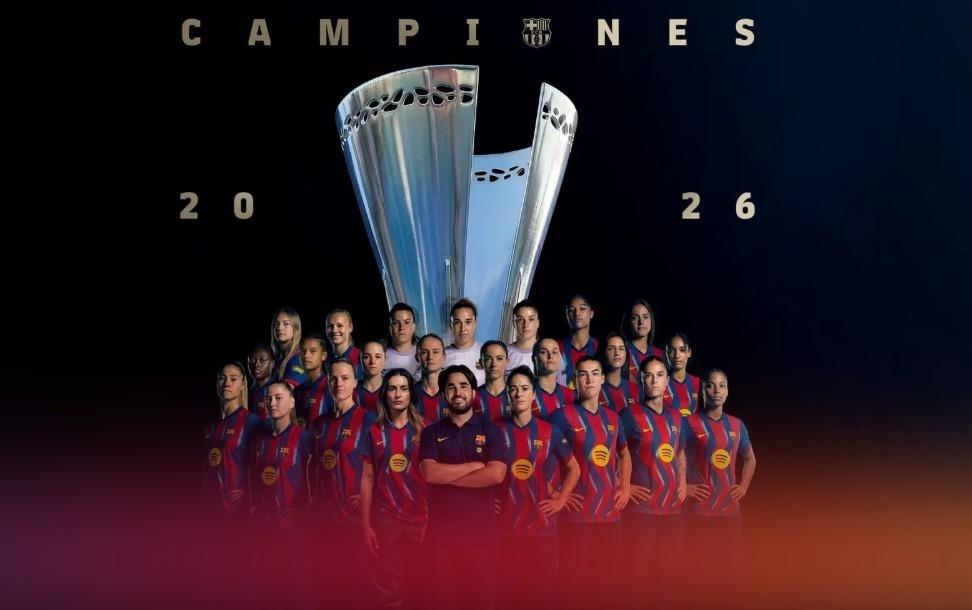 男女足双杀，巴萨女足击败皇马女足夺得本赛季女子西超杯冠军