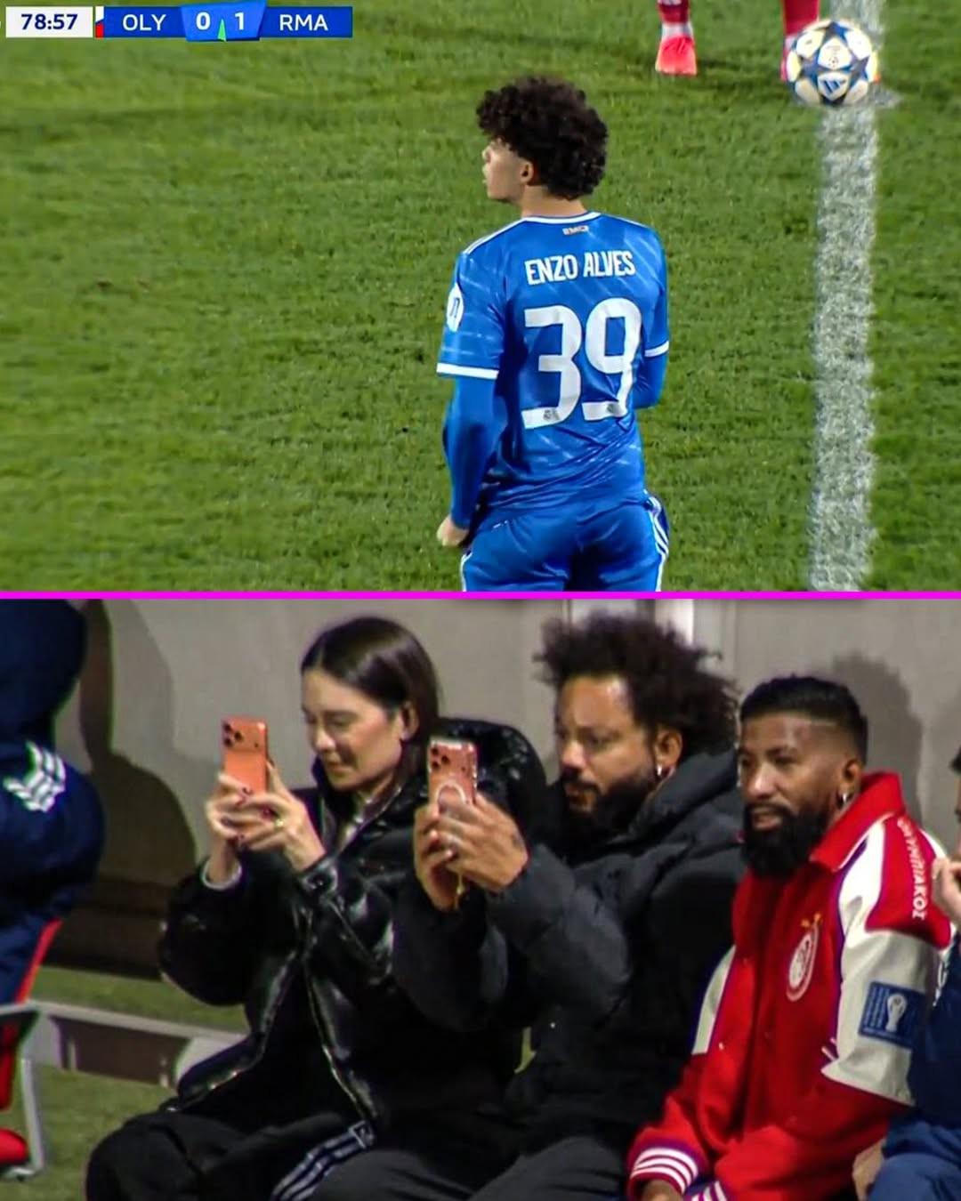 马塞洛儿子恩佐代表皇马在青年欧冠