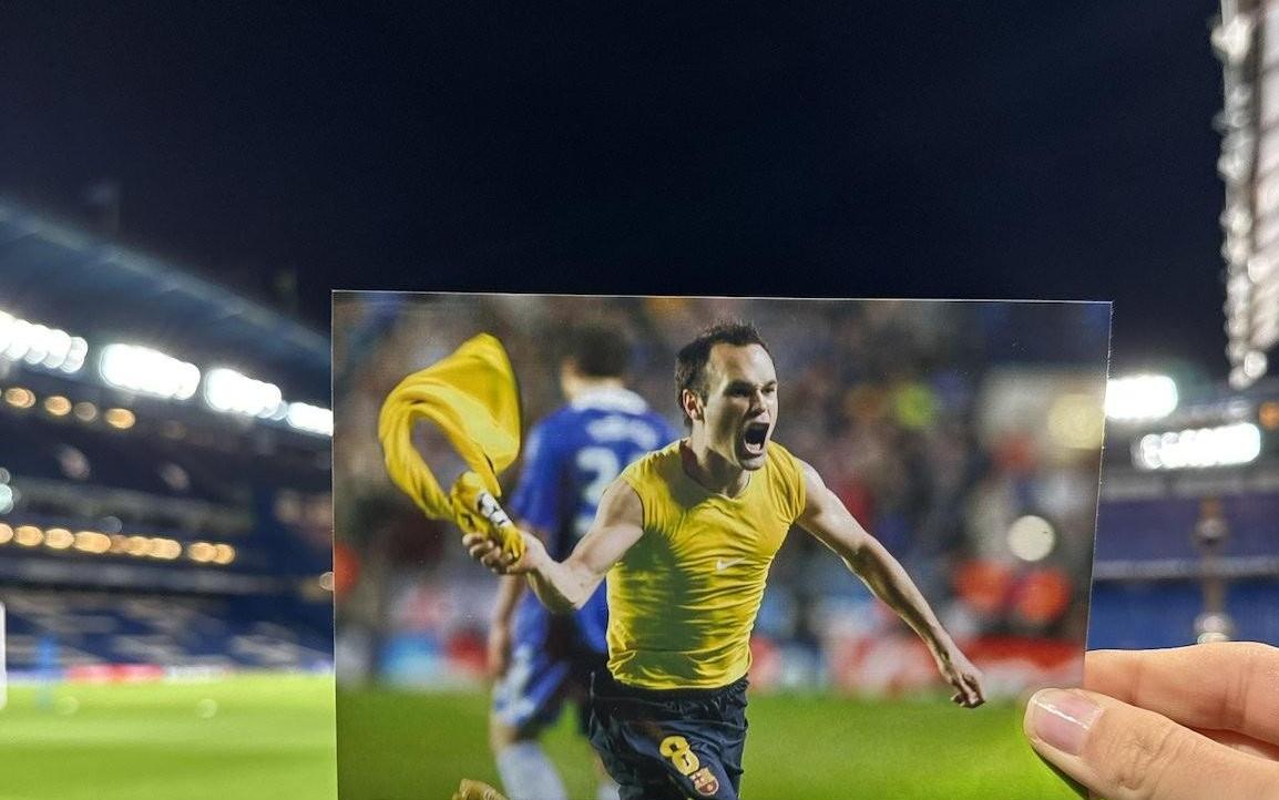 巴萨赛前发小白当年绝杀照，切尔西赛