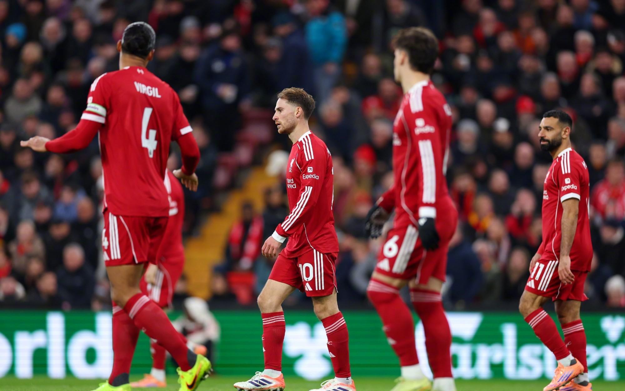 好尴尬，利物浦在积分榜的排名同时落