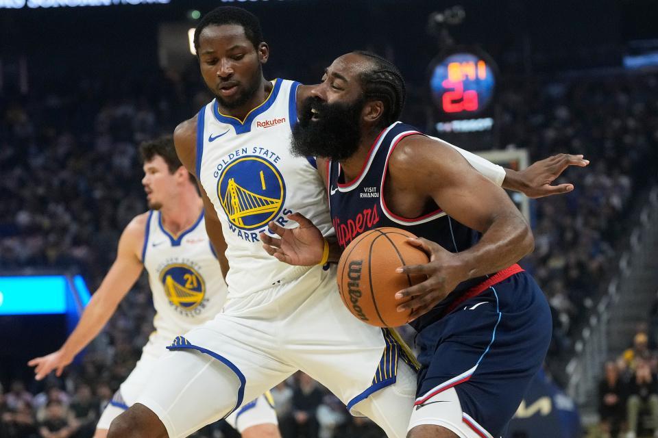 19分大胜快船,勇士开季5战4胜!哈登单节13分难救主库里轻松躺赢