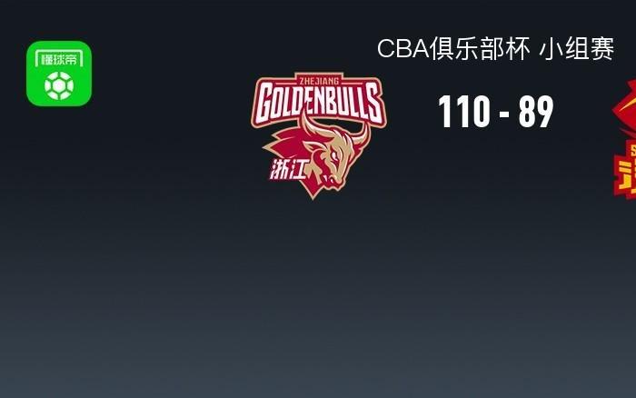 CBA俱乐部杯战报：浙江11089大胜深圳