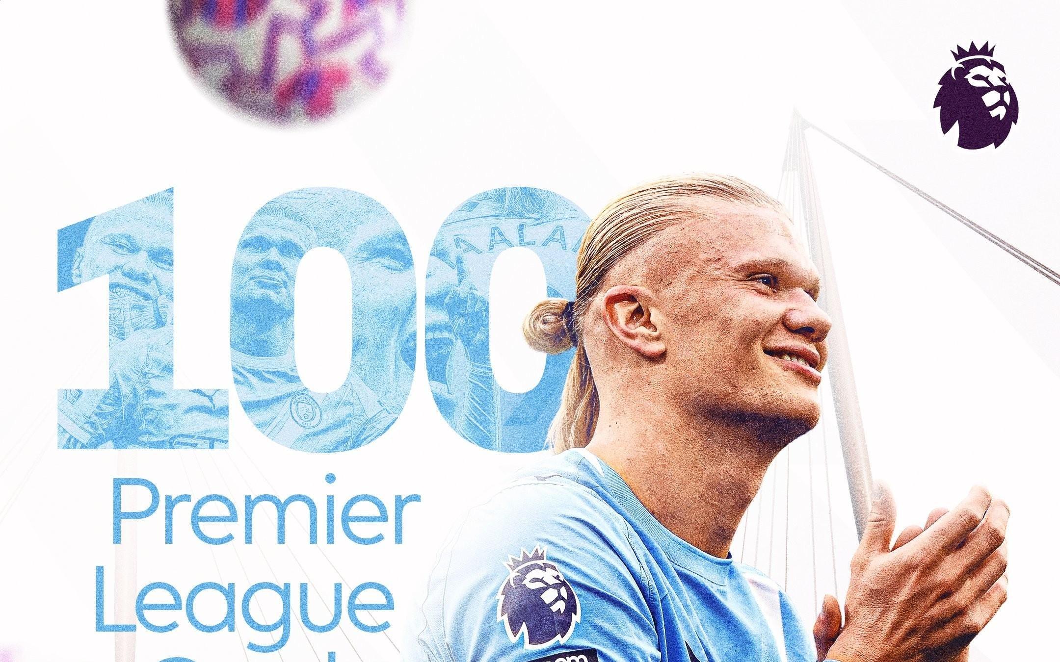 只用了111场，哈兰德实现英超联赛历史最快100球