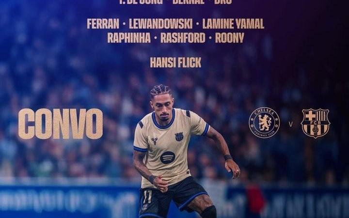 巴萨客战切尔西大名单：拉什福德复出