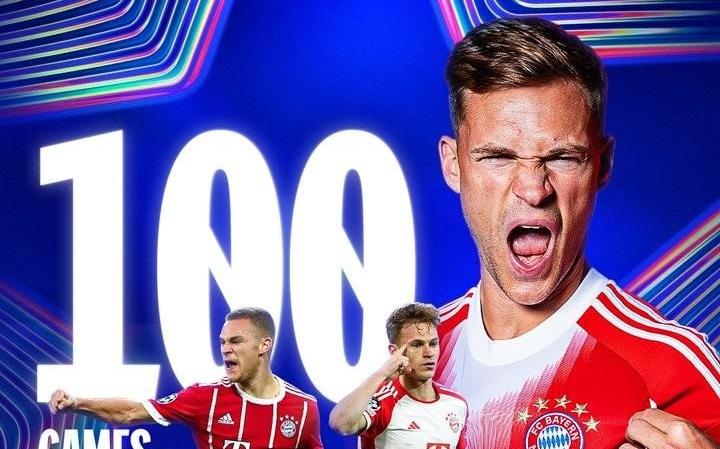 基米希欧冠100场比赛赢下71场，为所