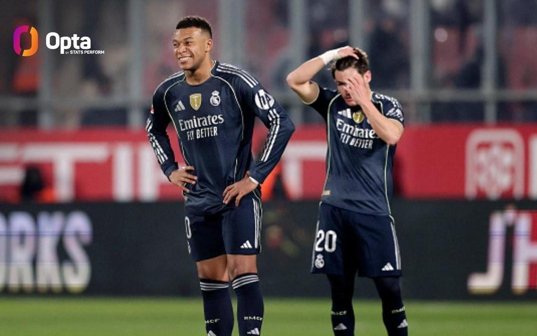 自2019年12月以来，皇马首次单赛季遭