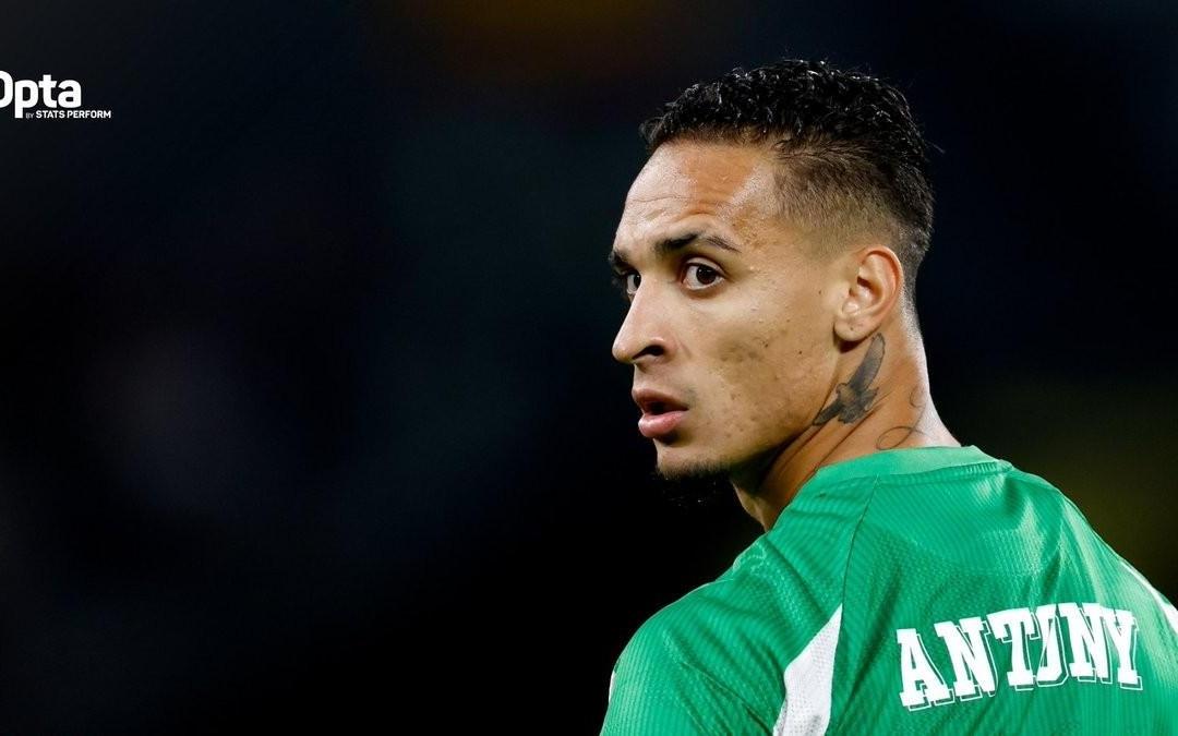 安东尼自贝蒂斯首秀以来参与23球，同