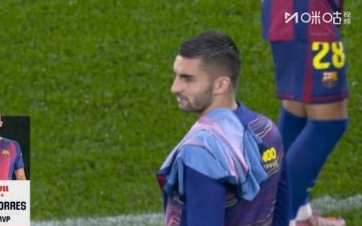 梅开二度！费兰托雷斯当选巴萨30赫塔费一役全场最佳