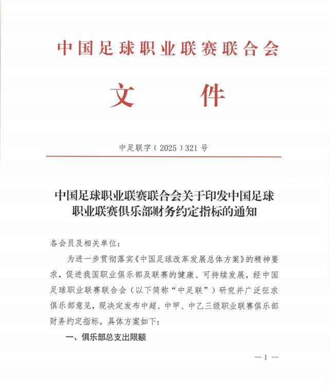 中足联：中超国内球员薪酬上限500万