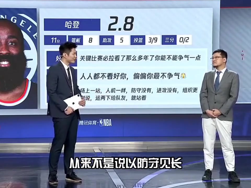 杨毅赛后总结：不该让哈登去防戈登应该去对布劳恩的