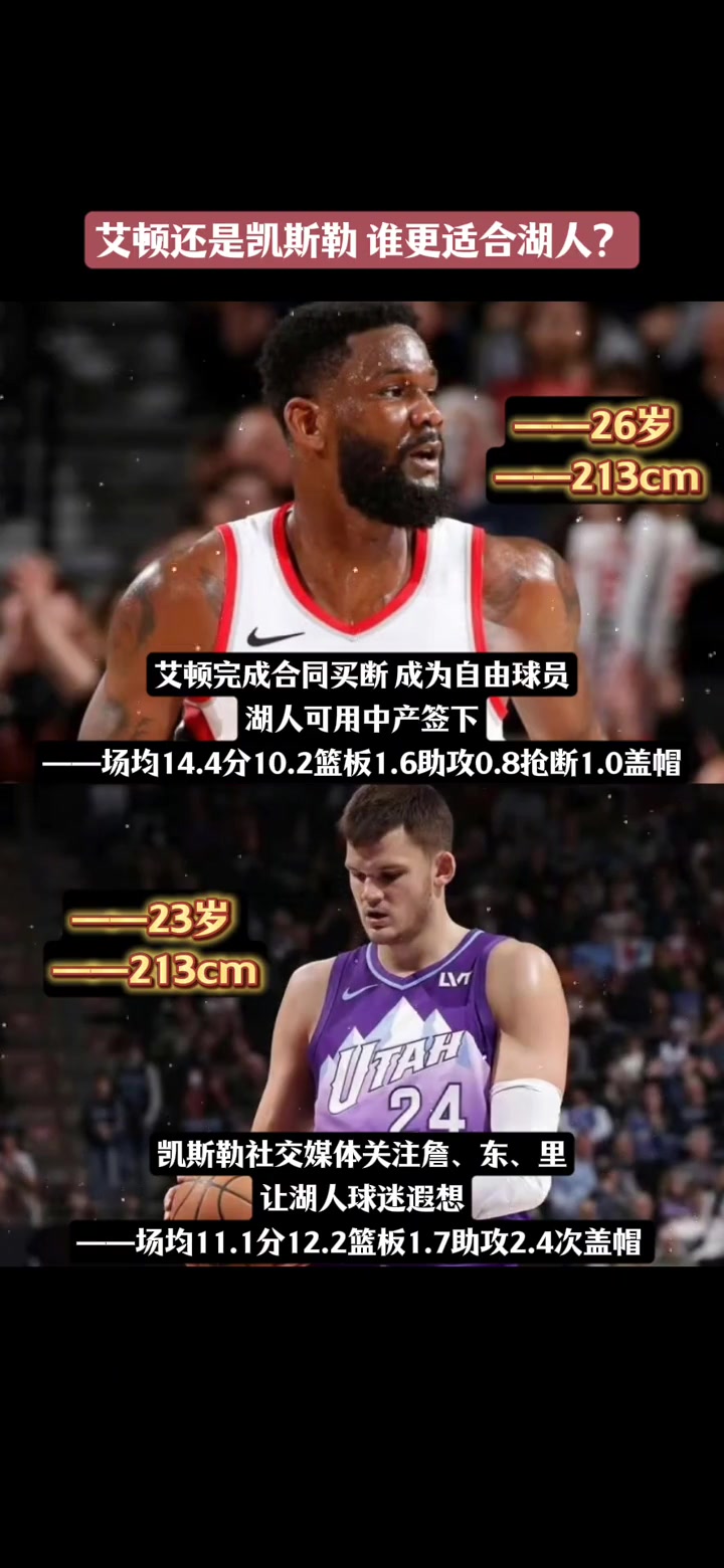谁更适合湖人艾顿场均14+1023岁凯斯勒11+12
