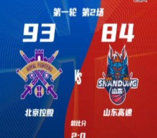 CBA季后赛北控主场84-93击败山东 大比分2-0淘汰对手晋级八强