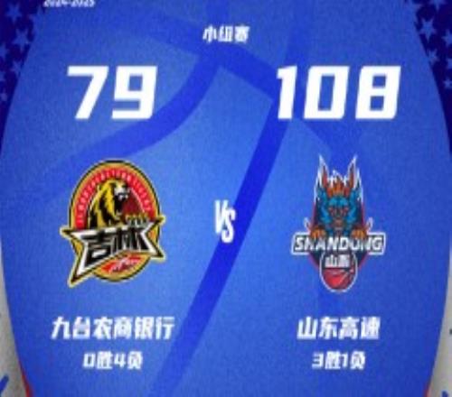 CBA俱乐部杯吉林男篮79-108山东男篮 张旭24分陈培东22+7