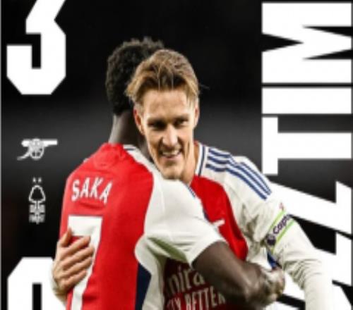 英超阿森纳3-0诺丁汉森林 托马斯世界波破门