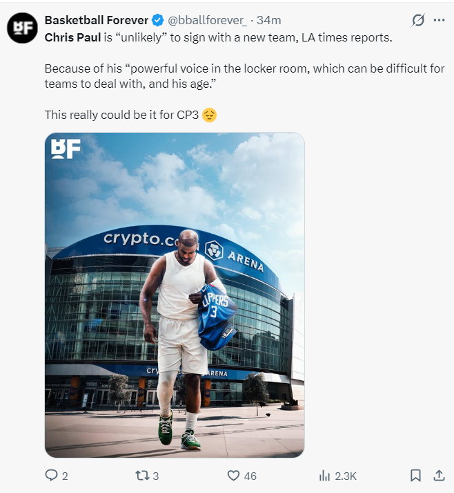 保罗多方致歉仍让快船内部不满！被曝无球队愿接手铁林无法理解