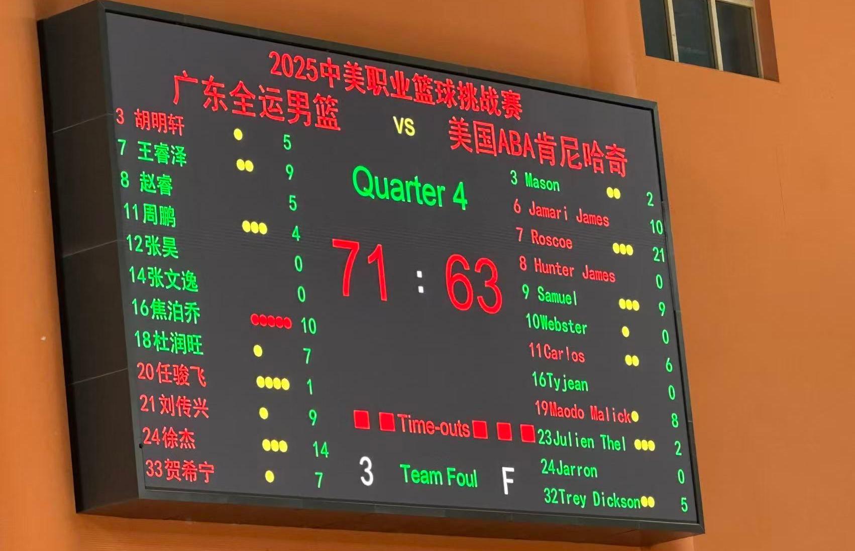 首发+替补全是国手！广东队击败美国男篮，力保杜锋全运会夺冠